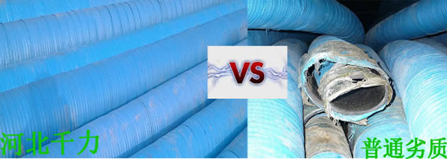 抗扭转、弯曲、变形的河北千力胶管与脉冲性能差、易磨损的普通胶管